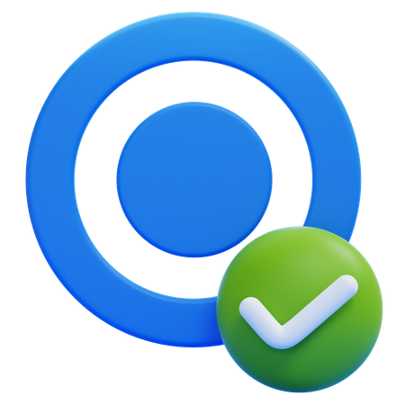 Radio Button With A Check  3D Icon