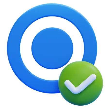 Radio Button With A Check  3D Icon