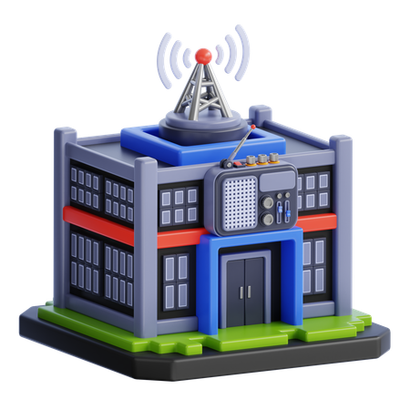 Edificio de estudio de radio fm  3D Icon