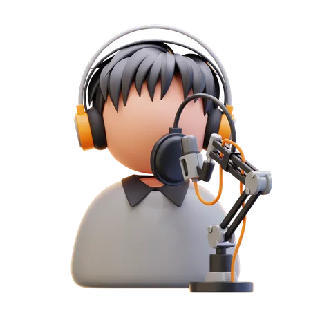 Radio Host  3D Icon