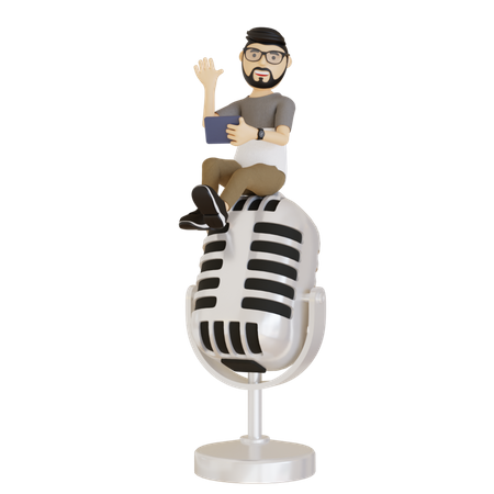 Radio Jockey  3D Illustration