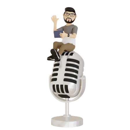 Radio Jockey  3D Illustration