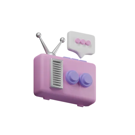 Old Radio Icon For Podcast 3 D Illustration 3D Icon