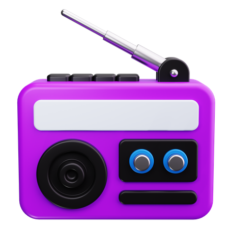 Rádio retrô  3D Icon