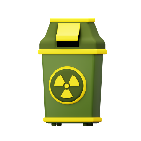 Radioactive trash can  3D Icon