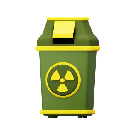 Radioactive trash can  3D Icon