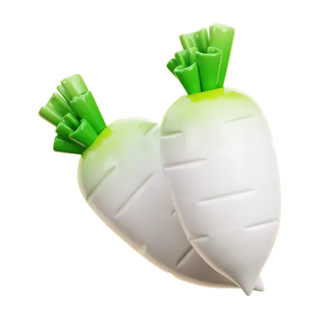 Radish  3D Icon
