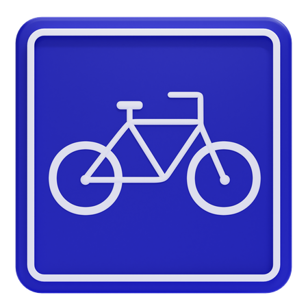 Radwegschild  3D Icon
