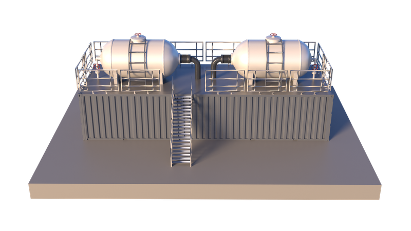 Réservoirs de petite taille pour raffineries de pétrole  3D Icon
