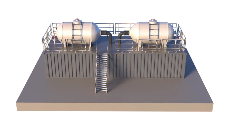 Réservoirs de petite taille pour raffineries de pétrole  3D Icon