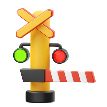 Railroad Barrier  3D Icon