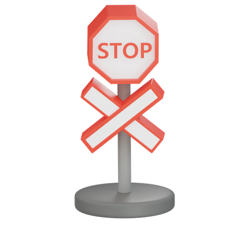 Railroad Crossing  3D Icon