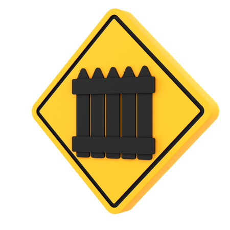 Railroad crossing ahead with barriers  3D Icon