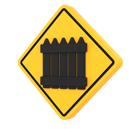 Railroad crossing ahead with barriers  3D Icon