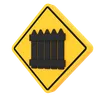 Railroad crossing ahead with barriers