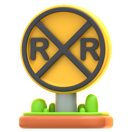 Railroad Crossing Sign  3D Icon