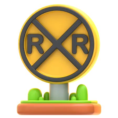 Railroad Crossing Sign  3D Icon