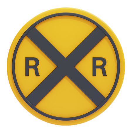 Railroad Crossing Sign  3D Icon