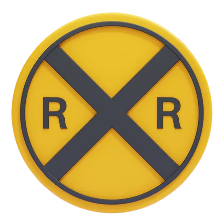 Railroad Crossing Sign  3D Icon