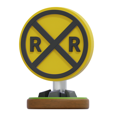 RAILROAD CROSSING SIGN  3D Icon