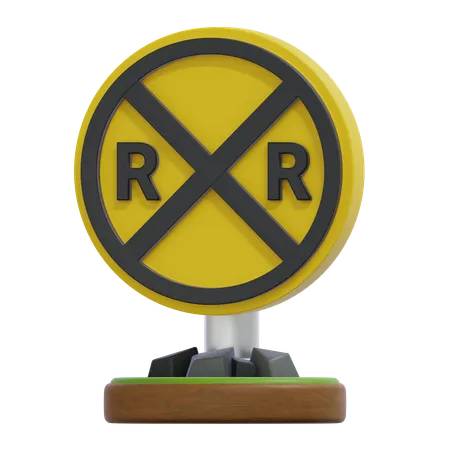 RAILROAD CROSSING SIGN  3D Icon