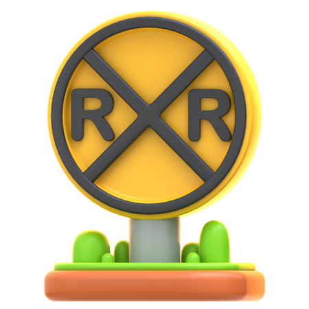 Railroad Crossing Sign  3D Icon