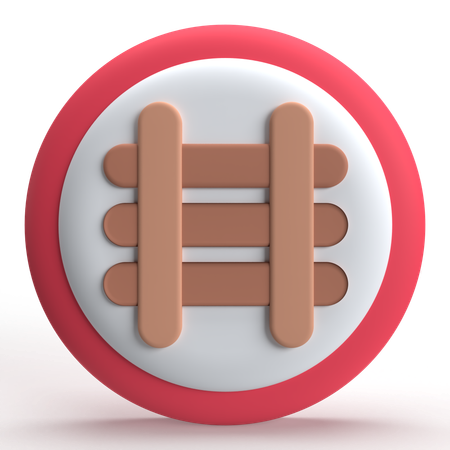 Railway Crossing  3D Icon