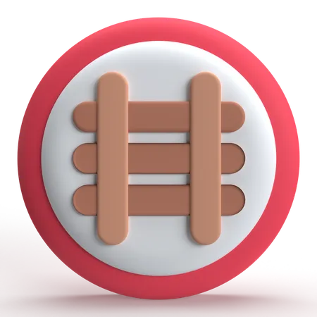 Railway Crossing  3D Icon