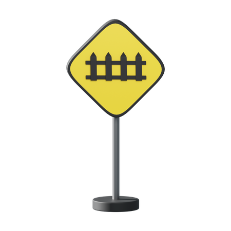 Railway crossing with automatic gates  3D Icon
