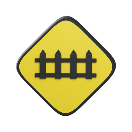 Railway crossing with automatic gates  3D Illustration