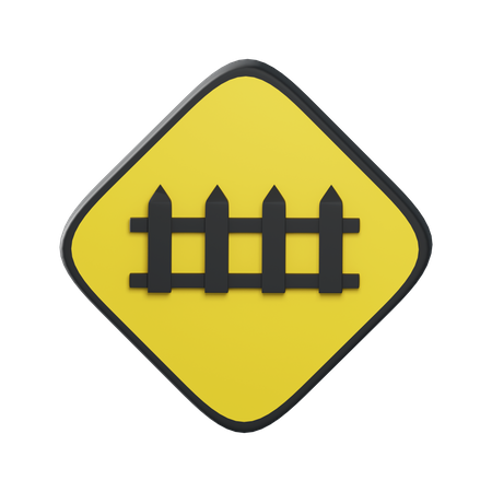 Railway crossing with automatic gates 3D Illustration