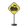 3d railway crossing without gates logo
