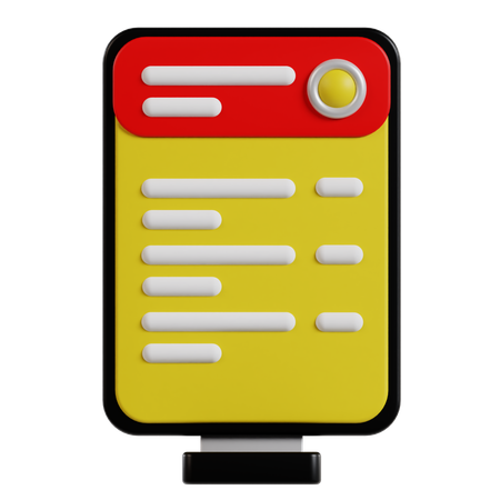 Railway Departure Board  3D Icon
