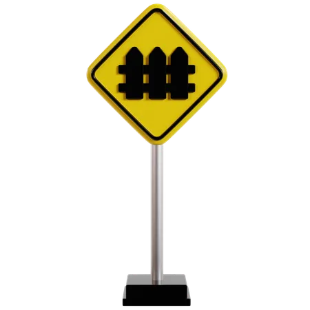 Railway Level Crossing Sign  3D Icon