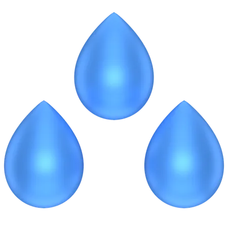 3 D Icon Of 3 Drops Of Water Or Rain 3D Icon