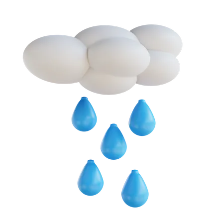 3 D Illustration Cloud And Rain Suitable Ecology 3D Illustration