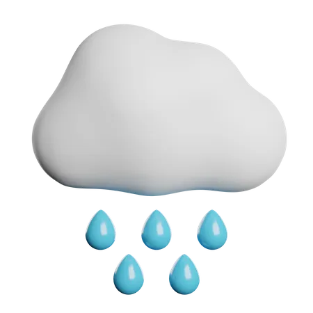 Rain Cloud Weather 3D Icon