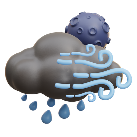 Rain And Moon  3D Icon