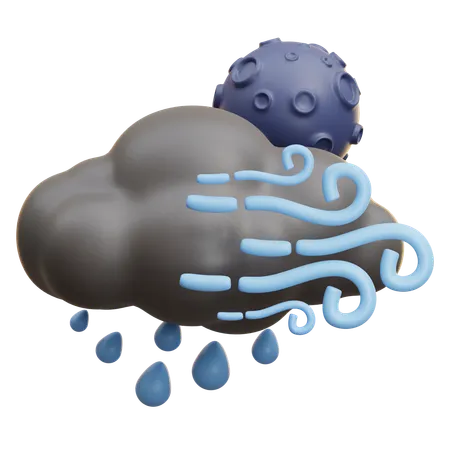 Rain And Moon  3D Icon
