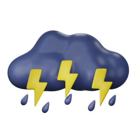 Rain And Thunder  3D Icon