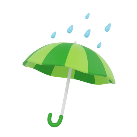 Rain And Umbrella  3D Icon