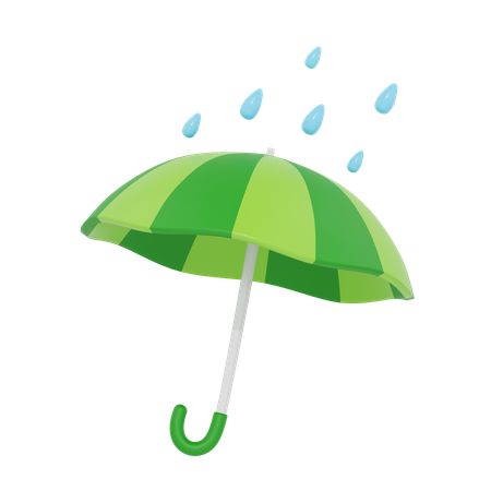 Rain And Umbrella  3D Icon