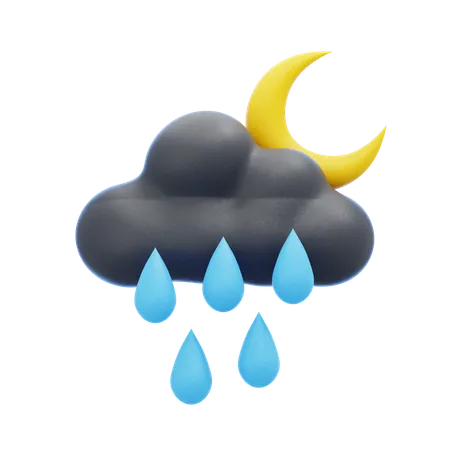 Rain At Night  3D Icon