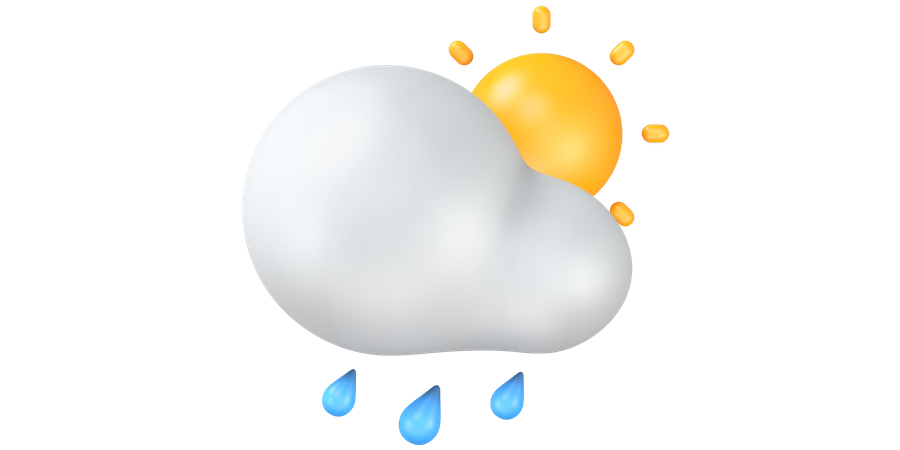 Rain in sunny weather  3D Icon
