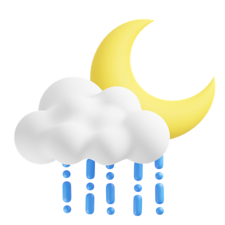 Rain Night  3D Icon