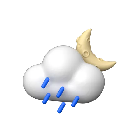 Rain Night  3D Icon