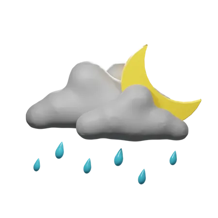 Rain Night  3D Icon