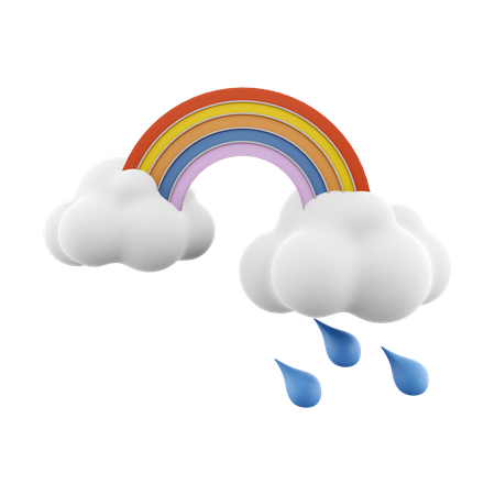 Rain Rainbow  3D Icon