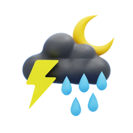 Rain Thunderstorm  3D Icon
