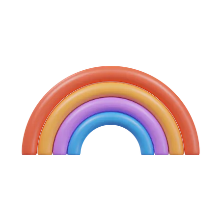 Colorful Rainbow 3 D Illustration 3D Icon